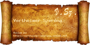 Vertheimer Szeréna névjegykártya